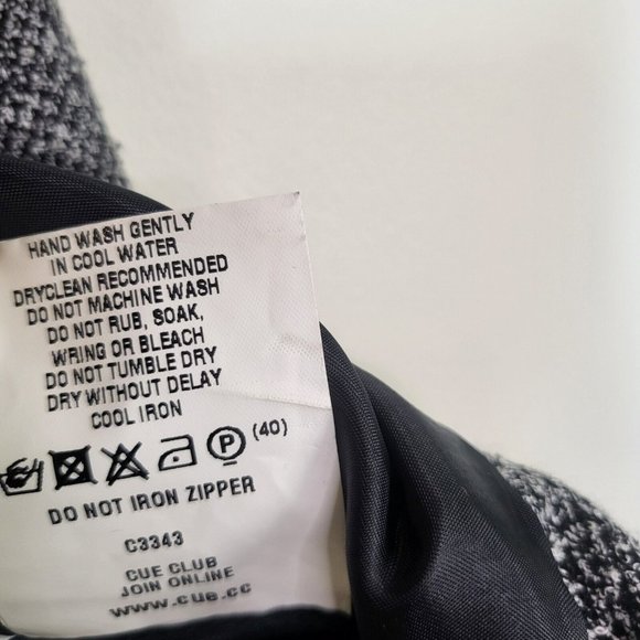 NEW Cue sleeveless top women's size 6 grey BNWT $189 tweed textured blouse zip - Picture 7 of 12